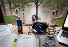 Best Noise-Cancelling Headphones for Studying & Focus in 2025 Messy Dorm Study Desk Photo