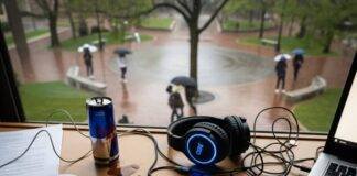 Best Noise-Cancelling Headphones for Studying & Focus in 2025 Messy Dorm Study Desk Photo