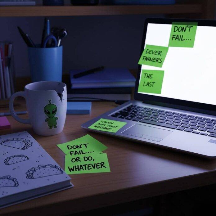 Cluttered Dorm Desk with Budget Laptop: A Realistic Look at Student Life