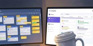 Trello vs Asana: Which Project Management Tool Fits You? Cluttered Desk Organization: Trello vs. Asana