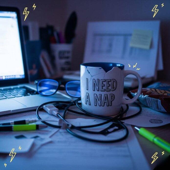 Chaotic Desk Life: Portland Apartment with Blue Light Glasses and Laptop