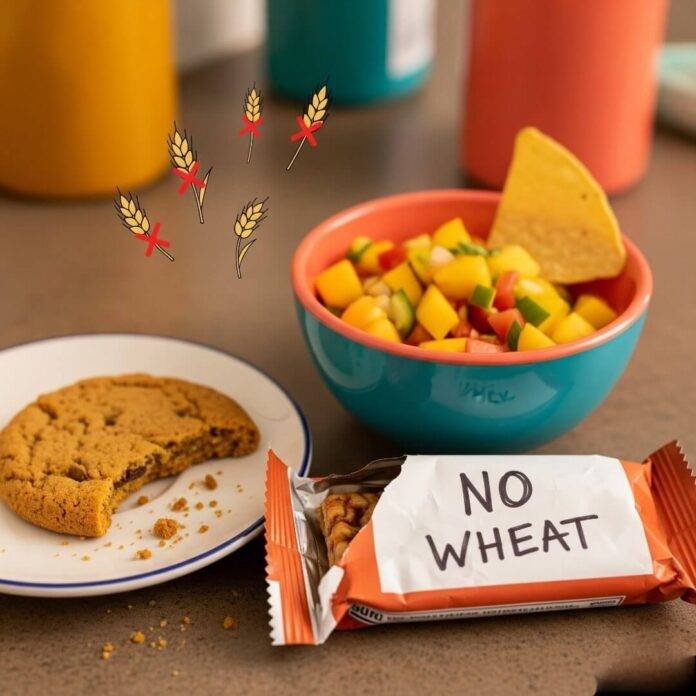Gluten-Free Snack Counter with Mango Salsa & "No Wheat" Bar Gluten-Free Snack Counter with Mango Salsa & "No Wheat" Bar