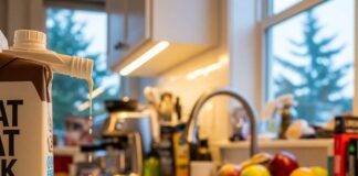 Best Non-Dairy Milk Alternatives Ranked for Taste & Nutrition Cluttered Seattle Kitchen Counter: Oat Milk Drips, Funny Cow Sticky Note, Chipped Mug