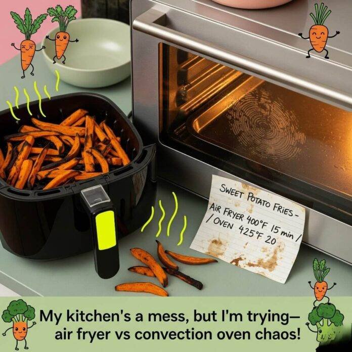 Air Fryer vs. Convection Oven Chaos: Burnt Sweet Potato Fries, Smudgy Oven, and Dancing Veggies Air Fryer vs. Convection Oven Chaos: Burnt Sweet Potato Fries, Smudgy Oven, and Dancing Veggies