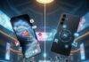 iPhone 15 vs Samsung Galaxy S24: The Ultimate Flagship Face-Off Dynamic Rivalry: iPhone 15 vs. Galaxy S24 in a Cyberpunk Showdown