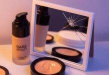 Rare Beauty vs Fenty Beauty: Which Foundation Rules in 2025? Messy Vanity Makeup: Rare Beauty, Fenty, and a Cracked Mirror