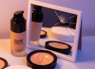 Rare Beauty vs Fenty Beauty: Which Foundation Rules in 2025? Messy Vanity Makeup: Rare Beauty, Fenty, and a Cracked Mirror