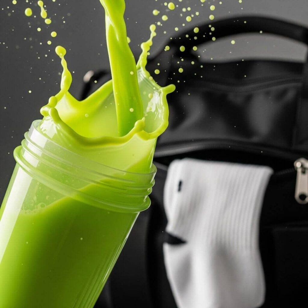 Unstable Protein Shake Splash: A Post-Workout Fail Moment