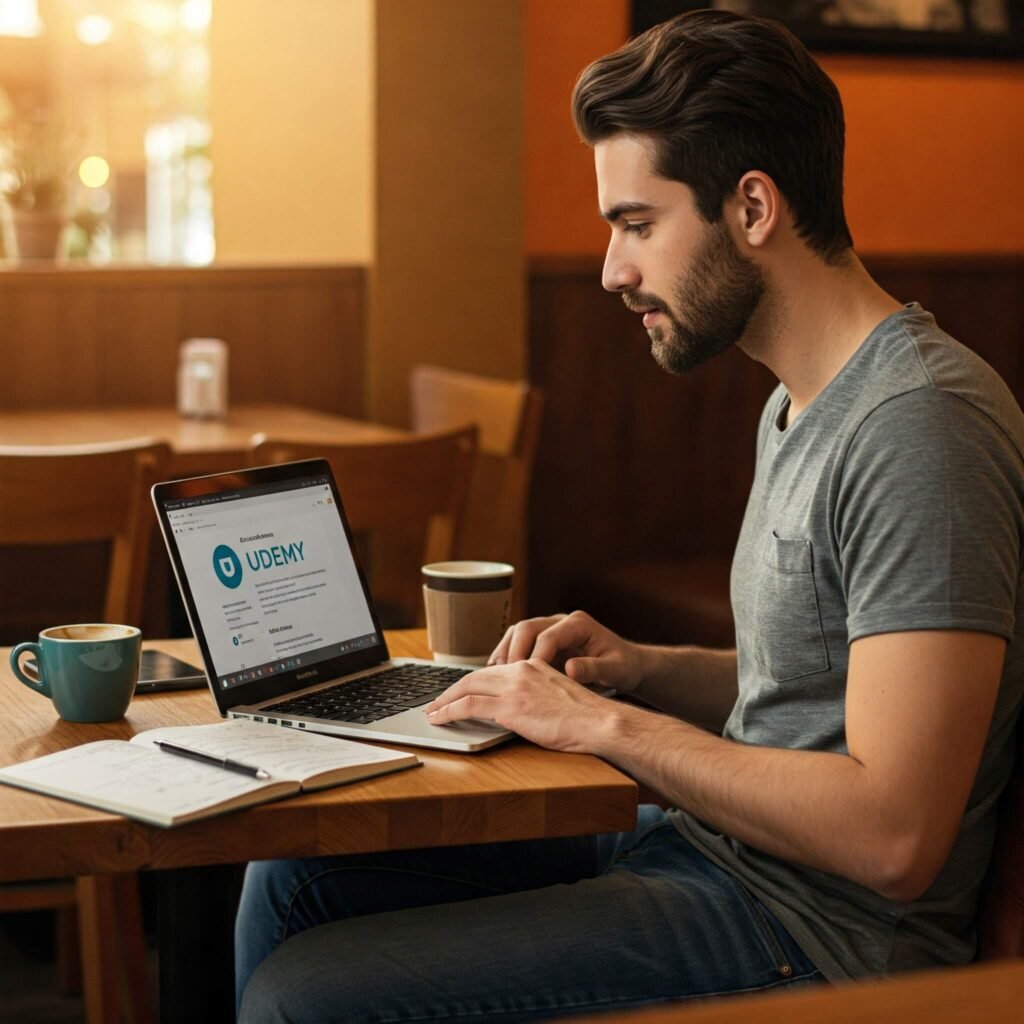 Man Learning Online