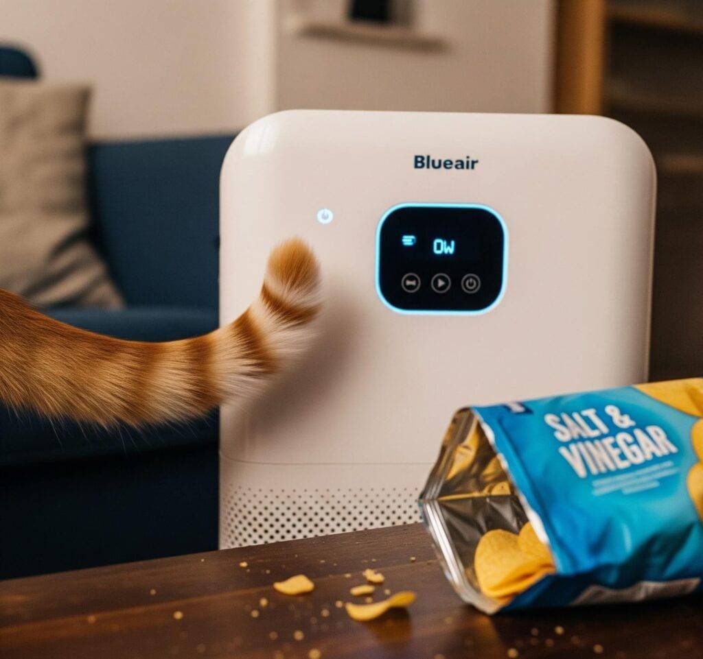 Muffin's Antics: The Blueair 7770i and a Cat's Sneaky Shenanigans