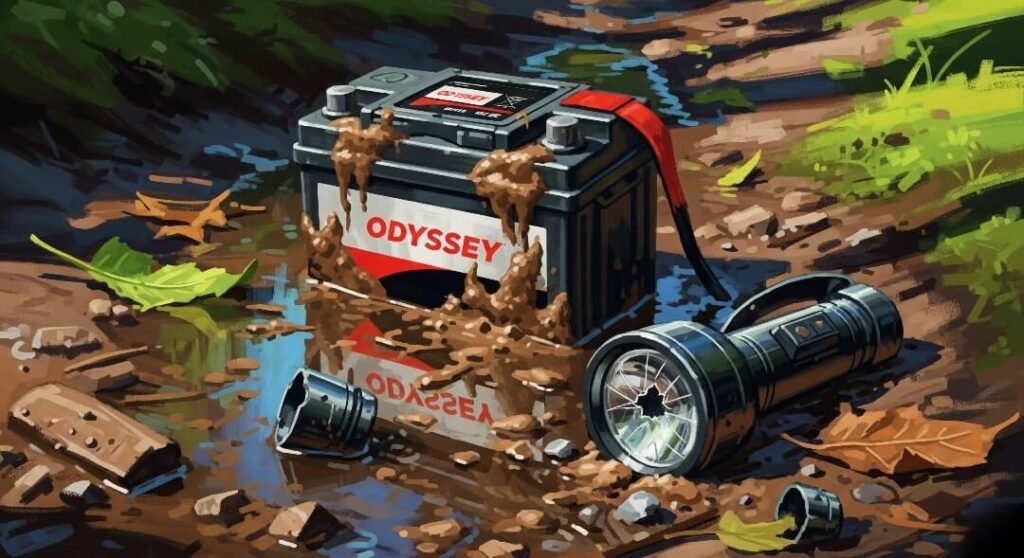 Odyssey Battery on a Muddy Trail: Digital Painting