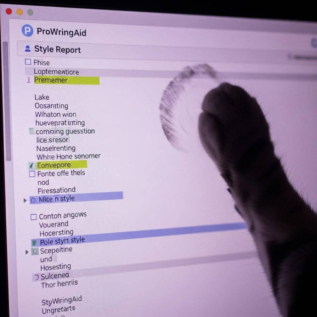 Prowritingaid's Style Report vs. My Cat's Paw: A Blurry Showdown