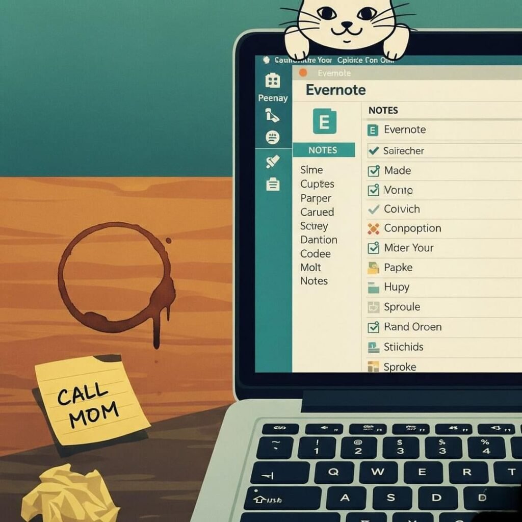 "Call Mom" Reminder: A Messy Freelancer's Desk