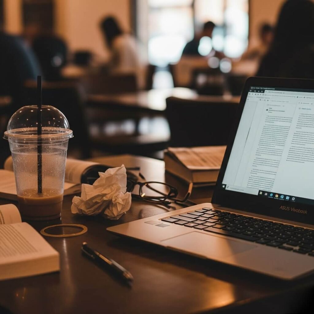 Disorganized Study Life: A Coffee Shop Table with an ASUS Vivobook