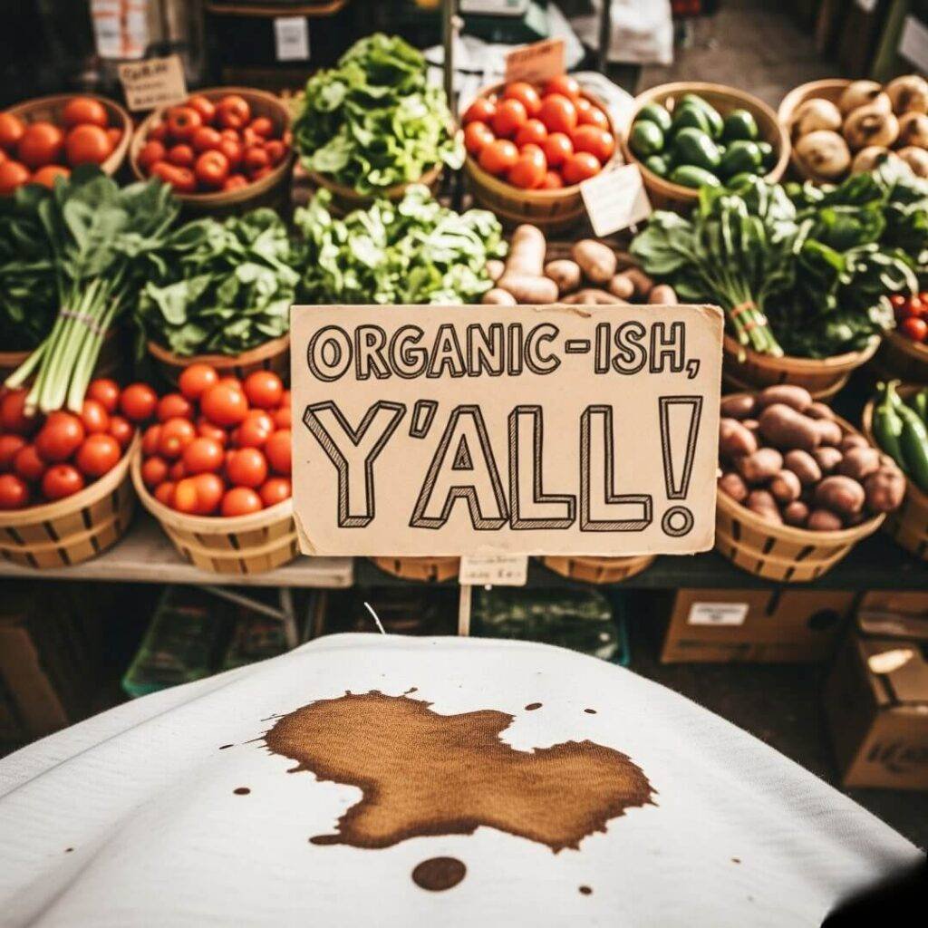 A Clumsy Moment at the Farmers' Market: POV Shot of Spilled Coffee