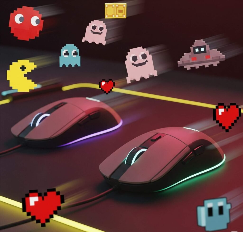 Vintage-Inspired Gaming Mouse Art