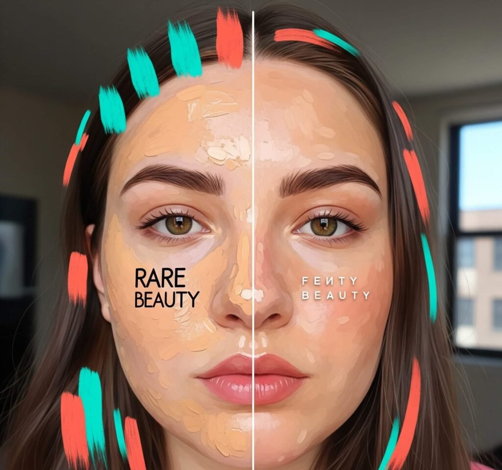 Rare Beauty vs Fenty: Split Face Foundation Review