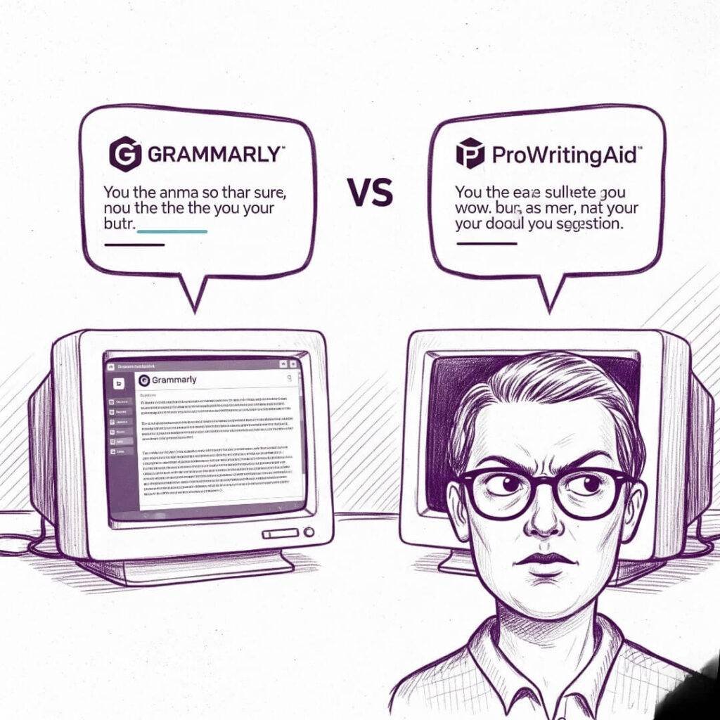 Grammarly vs. ProWritingAid: A Hilarious Sketch of the Writer's Dilemma