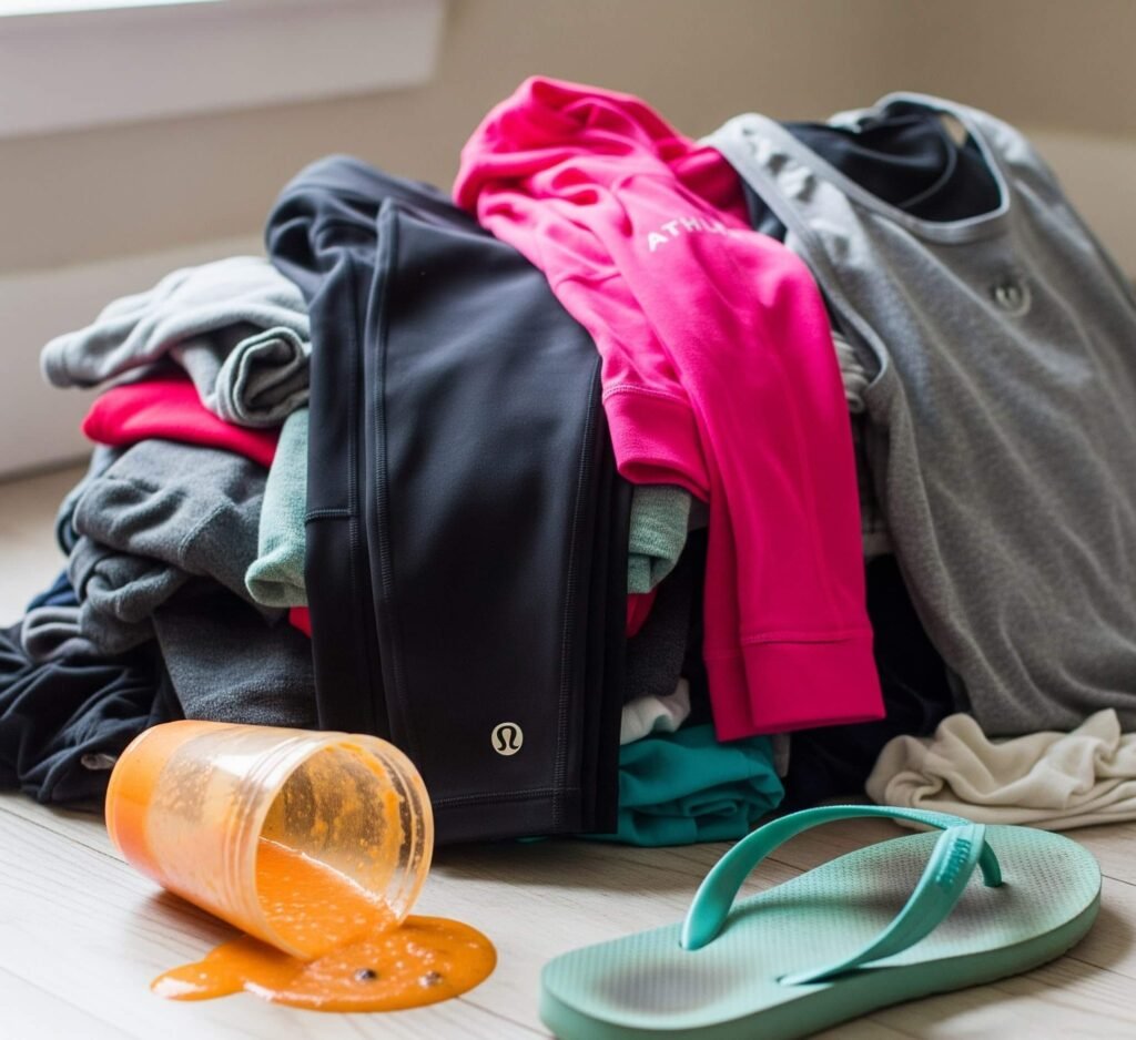 Laundry Day Disasters: Lululemon vs Athleta, Spilled Smoothies, and a Lone Flip-Flop