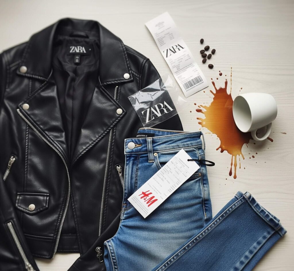 Fast Fashion Haul: Zara Jacket & H&M Jeans Flat-Lay