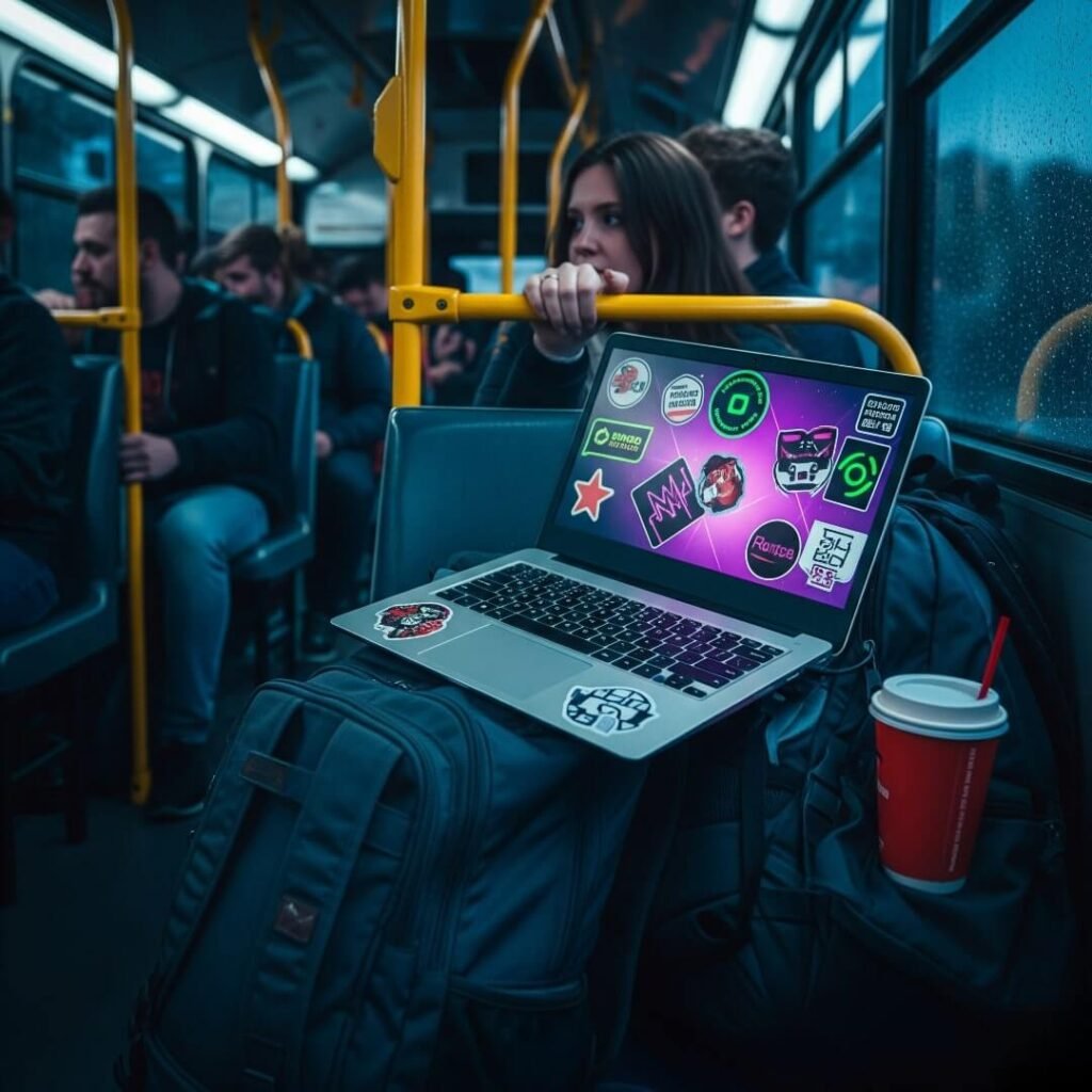 Student Life on a Bus: Budget Laptop Amidst the Commute Chaos