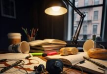 Best Noise-Canceling Earbuds Under $200: Your 2025 Buyer’s Guide Chaotic Brooklyn Desk with Noise-Cancelling Earbuds